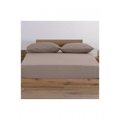 Nef-Nef Homeware Jersey Σεντόνι Μονό με Λάστιχο 100x200+30εκ. Mocca