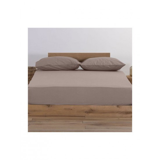 Nef-Nef Homeware Jersey Σεντόνι Μονό με Λάστιχο 100x200+30εκ. Mocca