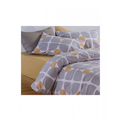 Nef-Nef Homeware Casual Σετ Σεντόνια Υπέρδιπλα με Λάστιχο 160x200+35εκ. Κίτρινο (4τμχ)