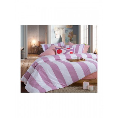 Nef-Nef Homeware Casual Σετ Σεντόνια Υπέρδιπλα με Λάστιχο 160x200+35εκ. Mauve (4τμχ)