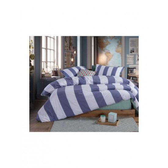 Nef-Nef Homeware Casual Σετ Σεντόνια Υπέρδιπλα με Λάστιχο 160x200+35εκ. Denim (4τμχ)