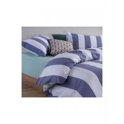 Nef-Nef Homeware Casual Σετ Σεντόνια Υπέρδιπλα με Λάστιχο 160x200+35εκ. Denim (4τμχ)