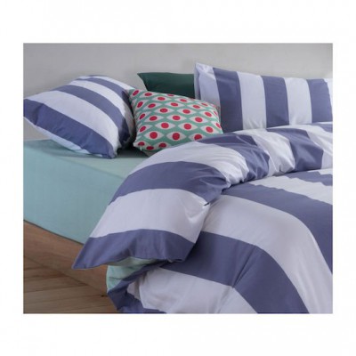 Nef-Nef Homeware Casual Σετ Σεντόνια Υπέρδιπλα με Λάστιχο 160x200+35εκ. Denim (4τμχ)