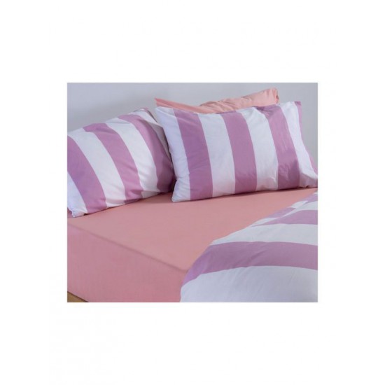 Nef-Nef Homeware Casual Σετ Σεντόνια Υπέρδιπλα με Λάστιχο 160x200+35εκ. Mauve (4τμχ)