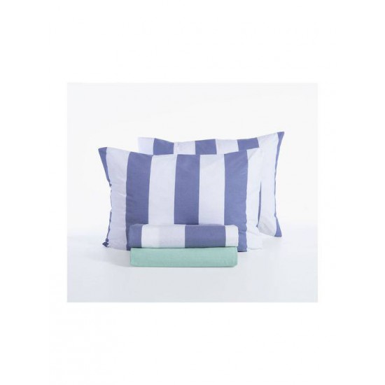 Nef-Nef Homeware Casual Σετ Σεντόνια Υπέρδιπλα με Λάστιχο 160x200+35εκ. Denim (4τμχ)