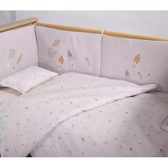 Nef-Nef Homeware My Universe Πάντα Κλασική για τα Κάγκελα της Κούνιας Γκρι 40cm