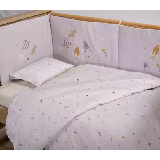 Nef-Nef Homeware My Universe Πάντα Κλασική για τα Κάγκελα της Κούνιας Γκρι 40cm