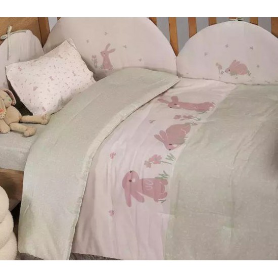 Nef-Nef Homeware Country Bunny Πάντα Κλασική για τα Κάγκελα της Κούνιας Εκρού 40cm