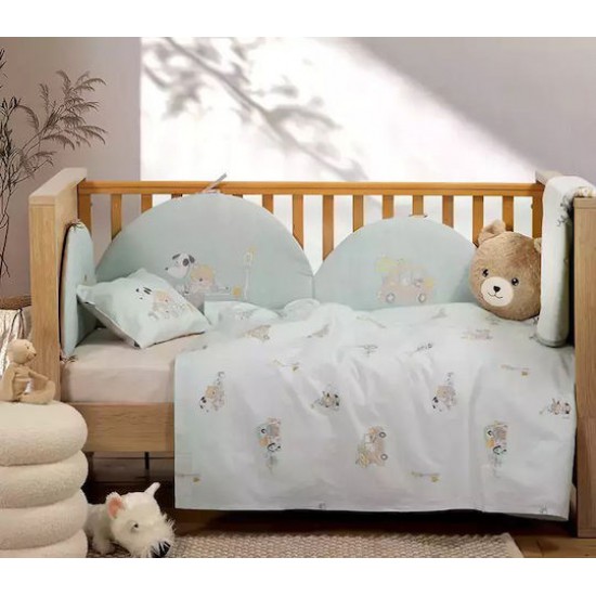 Nef-Nef Homeware Life In The City Πάντα Κλασική για τα Κάγκελα της Κούνιας Τιρκουάζ 40cm