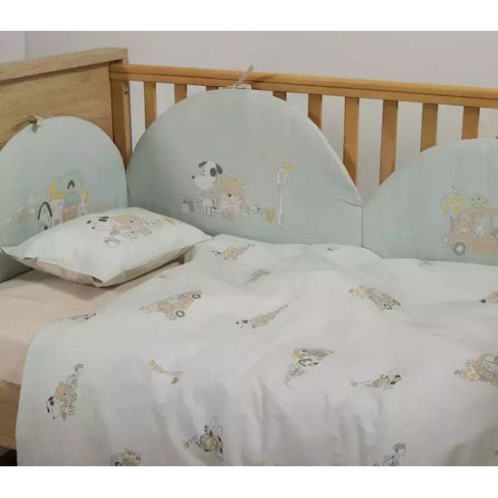 Nef-Nef Homeware Life In The City Πάντα Κλασική για τα Κάγκελα της Κούνιας Τιρκουάζ 40cm