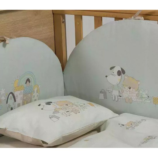 Nef-Nef Homeware Life In The City Πάντα Κλασική για τα Κάγκελα της Κούνιας Τιρκουάζ 40cm