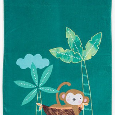 Nef-Nef Homeware Tropical Monkey Παιδική Πετσέτα Θαλάσσης Πράσινη 120x70εκ.