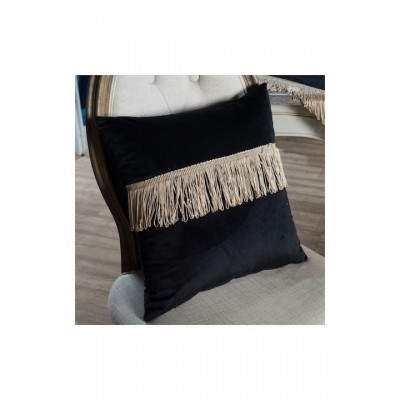 Teoran Διακοσμητική Μαξιλαροθήκη Velvet Με Κρόσια 06 45x45εκ.