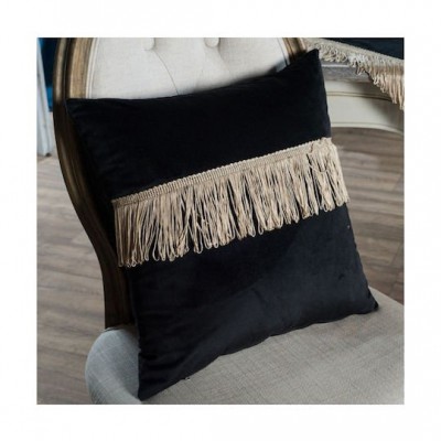 Teoran Διακοσμητική Μαξιλαροθήκη Velvet Με Κρόσια 06 45x45εκ.