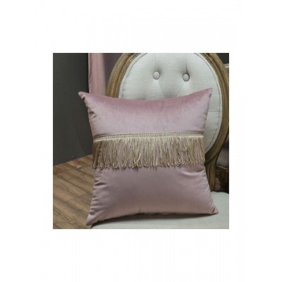 Teoran Μαξιλάρι Καναπέ Με Γέμιση Velvet Με Κρόσια 12 Purple 45x45εκ.