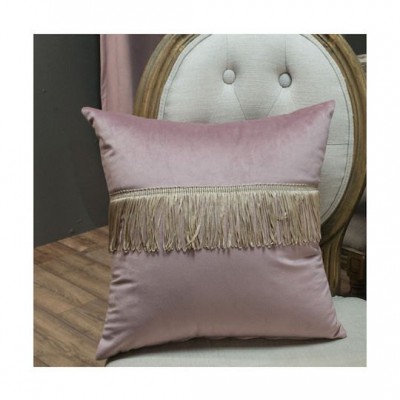 Teoran Μαξιλάρι Καναπέ Με Γέμιση Velvet Με Κρόσια 12 Purple 45x45εκ.