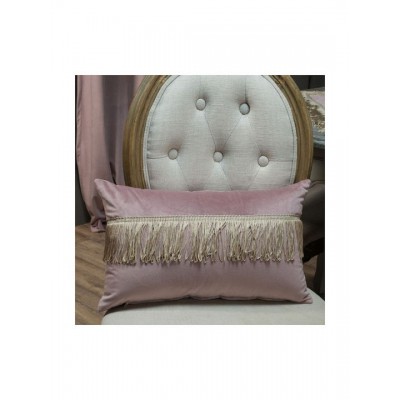 Teoran Διακοσμητική Μαξιλαροθήκη Velvet Με Κρόσια 12 Purple 30x50εκ.