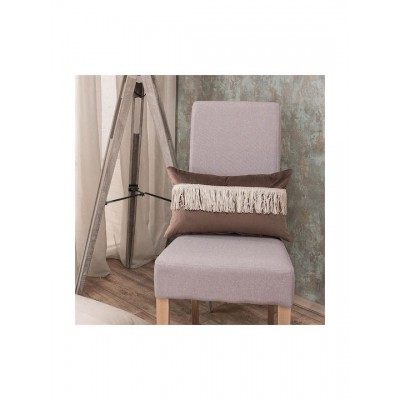 Teoran Διακοσμητική Μαξιλαροθήκη Velvet Με Κρόσια 03 Brown 45x45εκ.