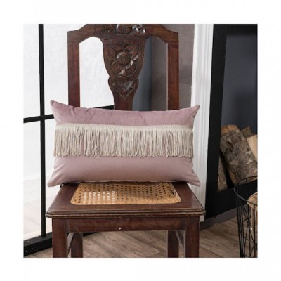 Teoran Διακοσμητική Μαξιλαροθήκη Velvet Με Κρόσια 12 Purple 30x50εκ.