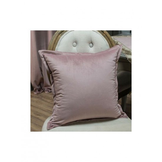 Teoran Μαξιλάρι Καναπέ Με Γέμιση Velvet Με Κρόσια 12 Purple 45x45εκ.