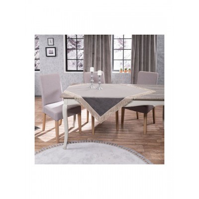 Teoran Καρέ Τραπεζομάντηλο Velvet με Κρόσι 11 90x90εκ.