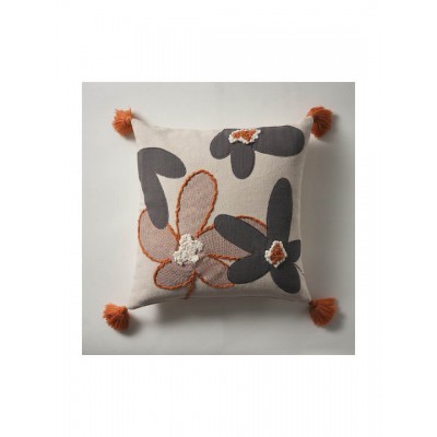 Gofis Home Διακοσμητική Μαξιλαροθήκη Louise 265 από 100% Βαμβάκι 265 Grey-terra 45x45εκ.