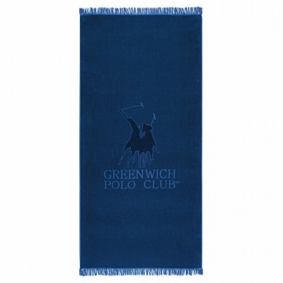 Greenwich Polo Club Πετσέτα Θαλάσσης Βαμβακερή Μπλε 190x90εκ.