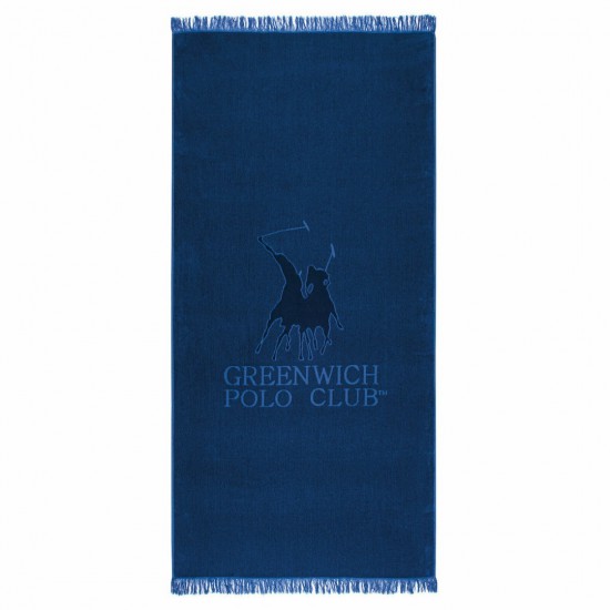 Greenwich Polo Club Πετσέτα Θαλάσσης Βαμβακερή Μπλε 190x90εκ.
