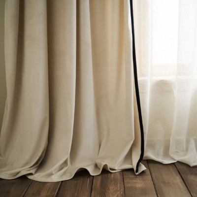 Gofis Home Κουρτίνα με Τρέσα Black 712 Εκρού 140x280εκ.