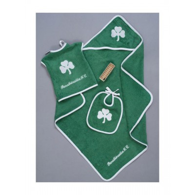 Palamaiki Βρεφικό Σετ Λουτρού με Κουκούλα Official Team Licensed Panathinaikos Πράσινο 75x75εκ.