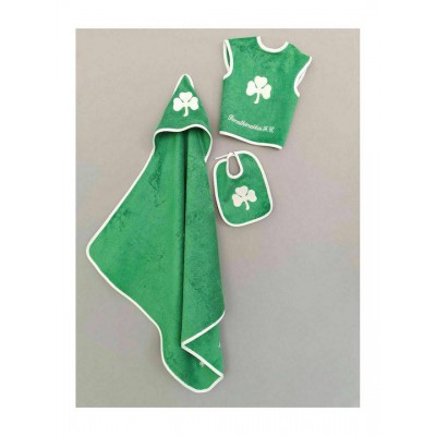 Palamaiki Βρεφικό Σετ Λουτρού με Κουκούλα Official Team Licensed Panathinaikos Πράσινο 75x75εκ.